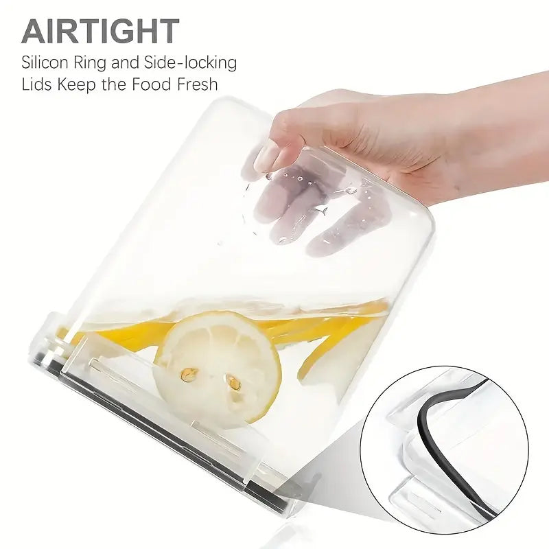 7 Pack Airtight Food Storage Containers with Lids,Plastic Storage Canisters for Kitchen & Pantry Organization,Dry Food Canisters for Flour, Sugar and Cereal