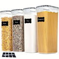 4 Pack Airtight Food Storage Containers with Lids，8L Pasta Containers for Pantry Organization and Storage, BPA Free Kitchen Canisters for Spaghetti, Flour, Sugar and Noodles Come with free labels And Marker