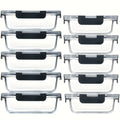 20 Pcs Glass Meal Prep Containers with Lids, MCIRCO Food Storage Containers with Snap Locking Lids, Airtight Lunch Containers, Microwave, Oven, Freezer and Dishwasher