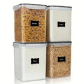 4 Pack Large Food Storage Containers 5.2L / 175oz, BPA Free Plastic Airtight Canisters for Flour, Sugar, Baking Supplies, Rice with Lids,Come with free Labels And Marker