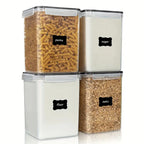 4 Pack Large Food Storage Containers 5.2L / 175oz, BPA Free Plastic Airtight Canisters for Flour, Sugar, Baking Supplies, Rice with Lids,Come with free Labels And Marker