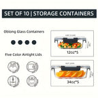 20 Pcs Glass Meal Prep Containers with Lids, MCIRCO Food Storage Containers with Snap Locking Lids, Airtight Lunch Containers, Microwave, Oven, Freezer and Dishwasher