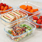 5 Pack 30 oz Glass Meal Prep Containers, Glass Storage Containers with Lids - Dishwasher, Microwave, Oven and Freezer Safe for Kitchen Organization & Food Storage come with free labels&marker pen