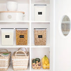 4 Pack Large Food Storage Containers 5.2L / 175oz, BPA Free Plastic Airtight Canisters for Flour, Sugar, Baking Supplies, Rice with Lids,Come with free Labels And Marker