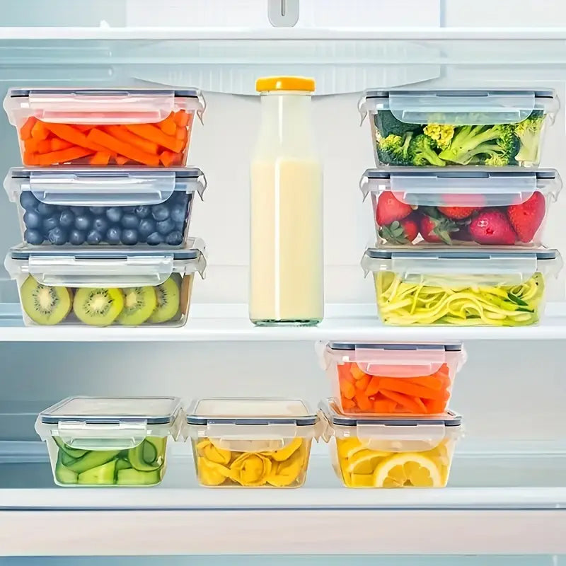 12/24/48pcs Food Storage Containers Set Kitchen Organizers Meal Prep Container Airtight, BPA-Free Reusable Snack Lunch Containers, Easy-Snap Lids, Plastic Snapware(6/12/24 Containers+6/12/24 Lids) Pantry Kitchen Organization with Labels And Marker
