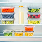 12/24/48pcs Food Storage Containers Set Kitchen Organizers Meal Prep Container Airtight, BPA-Free Reusable Snack Lunch Containers, Easy-Snap Lids, Plastic Snapware(6/12/24 Containers+6/12/24 Lids) Pantry Kitchen Organization with Labels And Marker