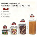 7 Pack Airtight Food Storage Containers with Lids,Plastic Storage Canisters for Kitchen & Pantry Organization,Dry Food Canisters for Flour, Sugar and Cereal