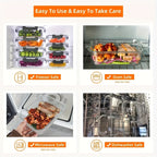 20 Pcs Glass Meal Prep Containers with Lids, MCIRCO Food Storage Containers with Snap Locking Lids, Airtight Lunch Containers, Microwave, Oven, Freezer and Dishwasher