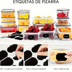 12/24/48pcs Food Storage Containers Set Kitchen Organizers Meal Prep Container Airtight, BPA-Free Reusable Snack Lunch Containers, Easy-Snap Lids, Plastic Snapware(6/12/24 Containers+6/12/24 Lids) Pantry Kitchen Organization with Labels And Marker
