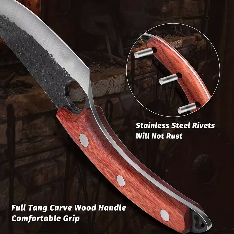 Chef Knife for Cutting, Boning & Chopping. Stainless Steel Kitchen Knife for Balance & Control