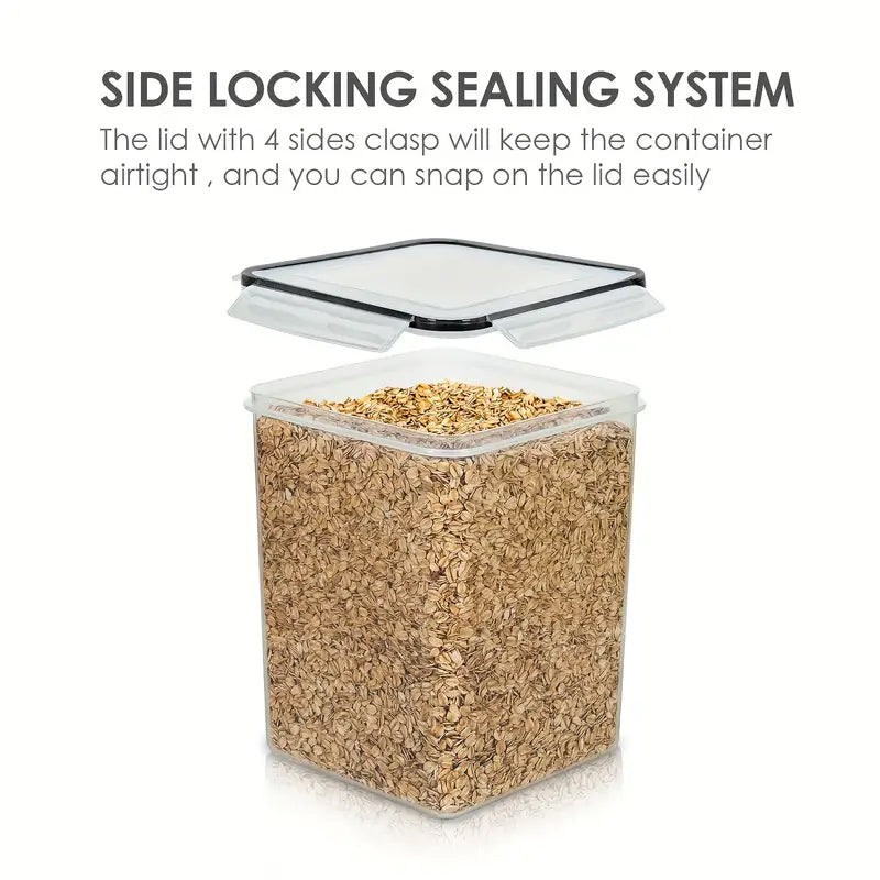 4 Pack Large Food Storage Containers 5.2L / 175oz, BPA Free Plastic Airtight Canisters for Flour, Sugar, Baking Supplies, Rice with Lids,Come with free Labels And Marker