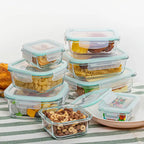 4/8 Pack Glass Food Storage Containers, Meal Prep, Airtight Bento Boxes with Leak Proof Locking Lids, for Microwave, Lunch Boxes, Oven, Freezer And Dishwasher, BPA Free with free labels&marker pen