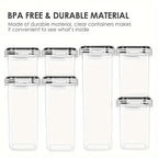7 Pack Airtight Food Storage Containers with Lids,Plastic Storage Canisters for Kitchen & Pantry Organization,Dry Food Canisters for Flour, Sugar and Cereal
