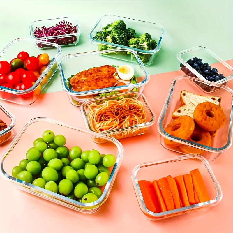 20 Pcs Glass Meal Prep Containers with Lids, MCIRCO Food Storage Containers with Snap Locking Lids, Airtight Lunch Containers, Microwave, Oven, Freezer and Dishwasher