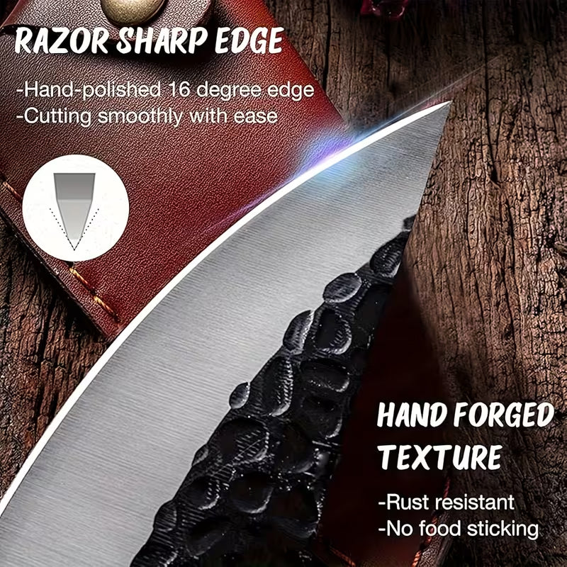 Chef Knife for Cutting, Boning & Chopping. Stainless Steel Kitchen Knife for Balance & Control