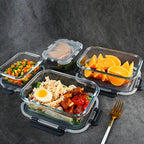 20 Pcs Glass Meal Prep Containers with Lids, MCIRCO Food Storage Containers with Snap Locking Lids, Airtight Lunch Containers, Microwave, Oven, Freezer and Dishwasher