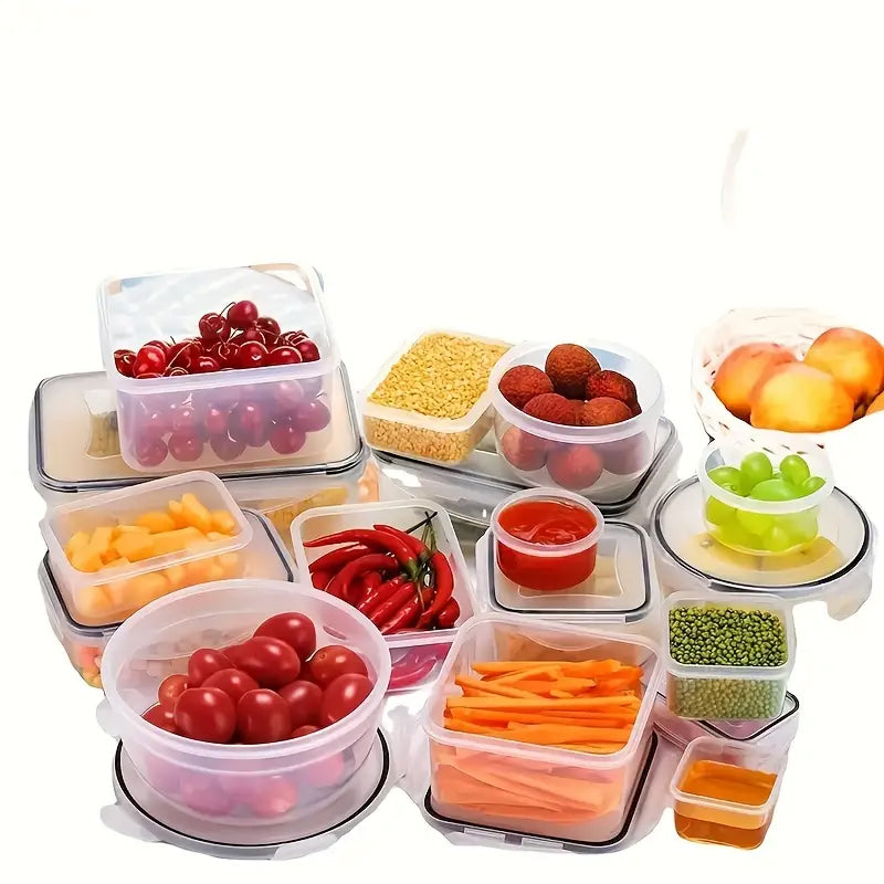 12/24/48pcs Food Storage Containers Set Kitchen Organizers Meal Prep Container Airtight, BPA-Free Reusable Snack Lunch Containers, Easy-Snap Lids, Plastic Snapware(6/12/24 Containers+6/12/24 Lids) Pantry Kitchen Organization with Labels And Marker