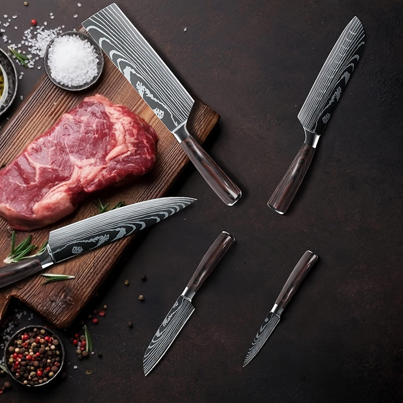 5  Piece Chef Knife Set  Japanese Kitchen Knives, High Carbon Stainless Steel Blades