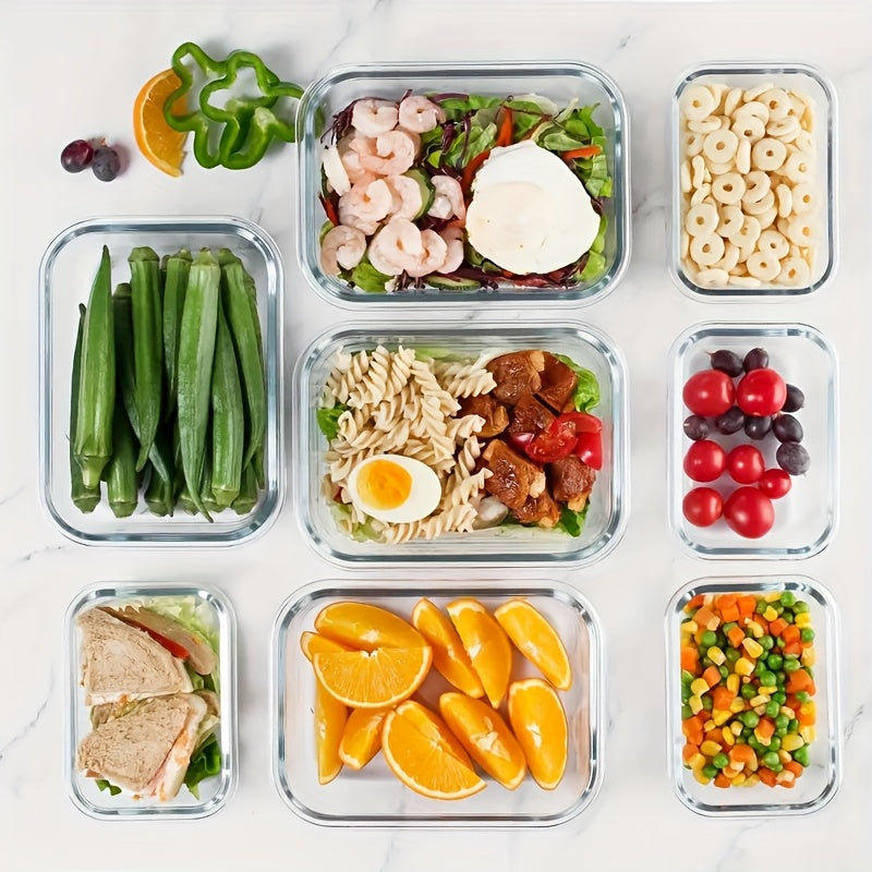 20 Pcs Glass Meal Prep Containers with Lids, MCIRCO Food Storage Containers with Snap Locking Lids, Airtight Lunch Containers, Microwave, Oven, Freezer and Dishwasher