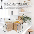 4 Pack Large Food Storage Containers 5.2L / 175oz, BPA Free Plastic Airtight Canisters for Flour, Sugar, Baking Supplies, Rice with Lids,Come with free Labels And Marker