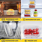 12/24/48pcs Food Storage Containers Set Kitchen Organizers Meal Prep Container Airtight, BPA-Free Reusable Snack Lunch Containers, Easy-Snap Lids, Plastic Snapware(6/12/24 Containers+6/12/24 Lids) Pantry Kitchen Organization with Labels And Marker
