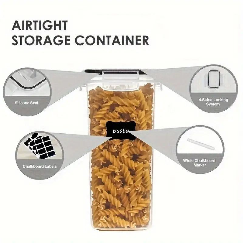 7 Pack Airtight Food Storage Containers with Lids,Plastic Storage Canisters for Kitchen & Pantry Organization,Dry Food Canisters for Flour, Sugar and Cereal