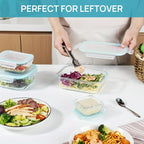 4/8 Pack Glass Food Storage Containers, Meal Prep, Airtight Bento Boxes with Leak Proof Locking Lids, for Microwave, Lunch Boxes, Oven, Freezer And Dishwasher, BPA Free with free labels&marker pen