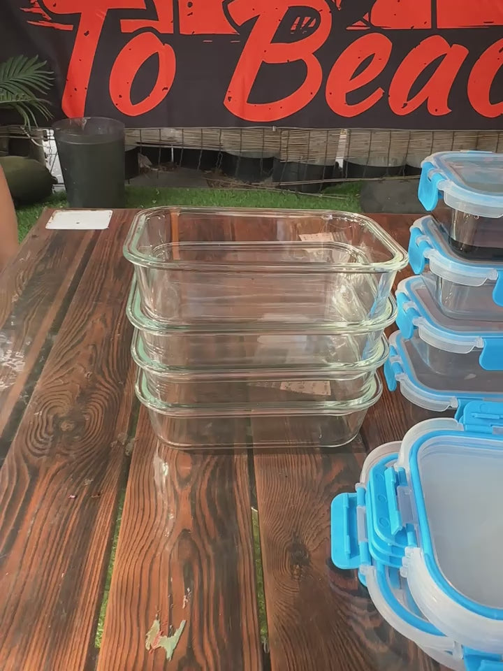 20 Pcs Glass Meal Prep Containers with Lids, MCIRCO Food Storage Containers with Snap Locking Lids, Airtight Lunch Containers, Microwave, Oven, Freezer and Dishwasher